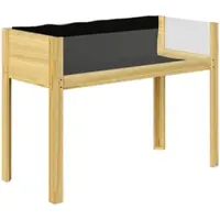 MODFU Moderne, minimalistische ronde eettafel, salontafel, keukentafel. Zwarte houtstructuur op het tafelblad, geschikt voor 2-4 personen, bruin