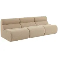 Sweeek Stoffen fauteuils effect alpaca 1 zitplaats (set van 3) Beige