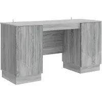 vidaXL Bureau Grijs sonoma 142,5 x 50 x 75 cm Bewerkt hout