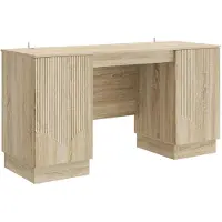 vidaXL Bureau Sonoma Eiken 142,5 x 50 x 75 cm Bewerkt hout