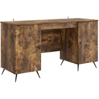 Syfax Bureau met plank Gerookt eiken 142,5 x 50 x 75 cm Bewerkt hout