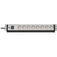 Brennenstuhl Premium-Line 19" stekkerdoos voor schakelkasten 8-voudig zwart/lichtgrijs 3m H05VV-F 3G1,5 19"-formaat