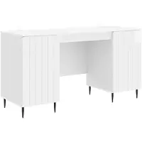 Syfax Bureau met plank Hoogglans Wit 142,5 x 50 x 75 cm Bewerkt hout