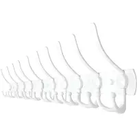 TOJ 30 Haaks Wandkapstok – 96cm - Muur / Wand Kapstok - Hangende Design Muurkapstok - Handdoekrek - RVS - Wit