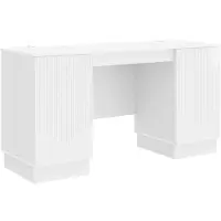 Syfax Bureau met plank Hoogglans Wit 142,5 x 50 x 75 cm Bewerkt hout