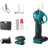 Happiq Elektrische snoeischaar – Voor tuin en fruitbomen – Draadloze borstelloze snoeischaar met 30 mm snijblad – Blauw, 600 W, inclusief twee batterijen