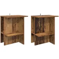vidaXL Salontafel 2 st Oud hout 40 x 30 x 49 cm Bewerkt hout