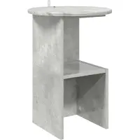 vidaXL Bijzettafel Betongrijs Ø 39,5 x 55 cm Bewerkt hout