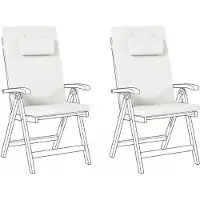 Beliani JAVA/AMAN PREMIUM - Tuinkussen set van 2 - Gebroken wit - Polyester