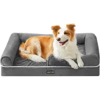 OEM Orthopedisch hondenbed met rand en afneembare hoes, grijs, 91x71x25 cm, antislip