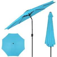 Puluomis - Dubbele parasol - 400x200cm - Stokparasols - UV50+ - Rechthoekige tuinparasol - Aluminium - Hemelsblauw