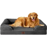 OEM Orthopedisch hondenbed XL, 112x81x15 cm, waterdicht, antislip, met hoge rand, donkergrijs