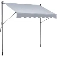 OEM Balkonzonwering - uitschuifbare klemzonwering - 3x1,2 meter - in hoogte verstelbaar van 2,2 tot 3,1 meter
