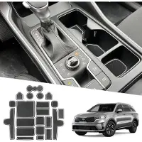 OEM Antislipmatten van PVC voor Kia Sorento MQ4, modeljaren 2020-2025, PVC-matten voor auto's, antislipmatten voor Sorento, matten met opening voor de deur, opbergvakmatten, interieurmatten