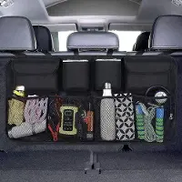 OEM Opbergorganizer voor auto's, geschikt voor bagageruimte. Auto-organizer voor de kofferbak, met waterdichte zakken, geschikt voor SUV's. Elastische, zwarte structuur