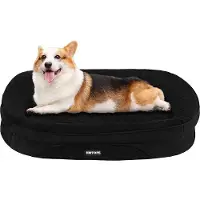 OEM Orthopedisch hondenbed, hondenmand, met halssteun aan alle vier zijden, antislipbodem, afneembaar en wasbaar, geschikt voor kleine en middelgrote honden, 90 x 71 x 15 cm, zwart