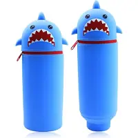 OEM Kawaii etui 2-in-1, 18,5 x 6,5 cm, siliconen, multifunctioneel, dierenmotief, met rits, geschikt voor kleurpotloden en stiften van het merk Legami