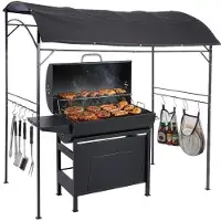 Relaxdays Grillpaviljoen, metaal, antraciet