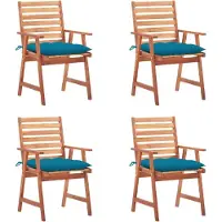 Syfax Tuinstoelen 4 st met kussens massief acaciahout