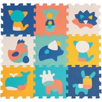 Ludi Schaumstoffboden - Mit Tieren - 9 st. - Multi - - One Size - Spielmatten