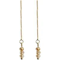 Charme Bijoux 24 k- goudverguld- Doorsteek Oorbellen -goudkleurig -abrikoos-