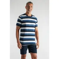 Ceceba Melbourne Heren Shortama met ronde hals - Blauw