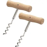 Westmark 2 kurkentrekkers, spiraal met kern, lengte: 10,4 cm, hout/staal, Woody, lichtbruin/zilver, 101222E3