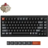 Keychron V1 Ultra - Mechanisch Toetsenbord - Draadloos - US Qwerty - 75% - Rode Switch - Zwart