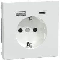 Merten MEG2367-6035 Wandcontactdoos met randaarde Inzetstuk Wit 1 stuk(s)