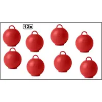 Wefiesta 12x Ballon gewicht Kettlebell rood - 75 gram - Tafeldecoratie thema feest ballon party festival