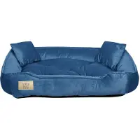 AIO Factory Hondenmand, speelbox, 75x65 cm, fluweel, blauw