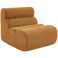 Sweeek Stoffen fauteuil getextureerde bouclé 1 zitplaats Mosterdgeel