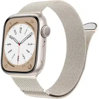 Podec Smartwatch Magnetische RVS Strap Starlight - Geschikt voor Apple Watch - Bandje Geschikt voor iWatch 42 / 44 / 45 / 49 mm - Geschikt voor Series 1/2/3/4/5/6/7/SE