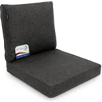 Bomoe Set Loungekussen Buiten – Zitkussen 70x70 cm & Rugkussen 70x40 cm – Hoogwaardige Kussens voor Tuinmeubelen, Afneembar Wasbar Hoes –Comfortabel UV-Bestendig Outdoor Tuinkussen anthraciet – ilano