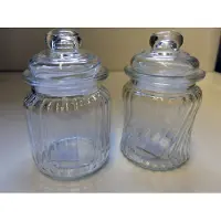 Boltze Glas - Voorraad pot met deksel - Decoratie potjes - 2 set - Klein - 12cm hoog - ø8cm.