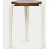 TIPTOE Lou Houten Kruk Cream White | Tinted Oak