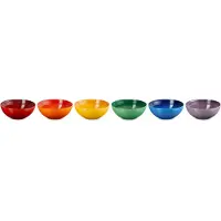 Le Creuset Regenboogset Ontbijtkommetjes (6 stuks)