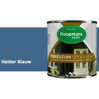 Koopmans Verf Koopmans Perkoleum Hoogglans Dekkend – Helder Blauw – 750 ml – Dekkende Beits Buiten – Schutting, Gevel & Tuinhout