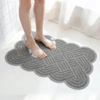 Unyqoos Grijze antislip badmat met masserende 3D-textuur en afwateringsgaten
