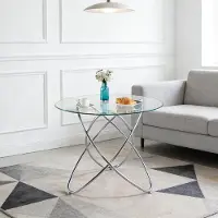 STILVORA Eettafel - Ruimtebesparend Modern Ontwerp - Voor Keuken En Woonkamer - Glas En Metaal - Chroom