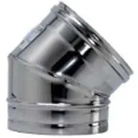 Briconess Elleboogstuk, 45°, roestvrij staal AISI 304, enkelwandig, dikte 0,5 mm, diameter 130 mm