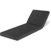 Beautissu QD-RL Tuinkussen Liegstoel 190x60 cm 100% Waterdicht Ligbedkussen Weerbestendig Sneldrogend Wasbare Hoes Antraciet