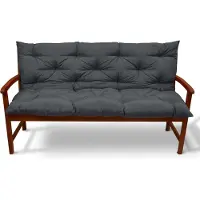 Beautissu Tuinbank kussen Flair BR - kussens voor tuinmeubelen 150 x 50 x 50 cm grafiet grijs - zitkussen en rugkussen