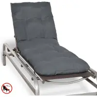 Beautissu Flair RL – Ligbedkussen Tuinkussen Ligstoel – Zonnebed Kussen voor Tuin Meubelen 190x60x8 cm Antraciet