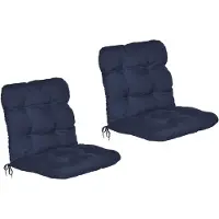 Beautissu Flair NL – Set van 2 Tuinkussen Lage Rug Blauw – 100x50 cm – Zitkussen Matraskussen voor Tuin Meubelen
