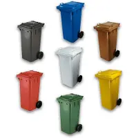 Briconess Afvalcontainer voor gescheiden afval, 120 liter - gele kleur