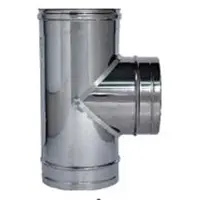 Briconess T-stuk 90° van roestvrij staal AISI 304, enkelwandig, dikte 0,5 mm - Buitendiameter 100 mm