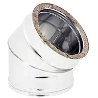 Briconess Elleboogstuk, dubbelwandig, 45°, diameter 80/130 mm