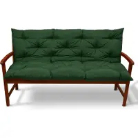 Beautissu Tuinbank kussen Flair BR - kussens voor tuinmeubelen 150 x 50 x 50 cm donker groen - zitkussen en rugkussen