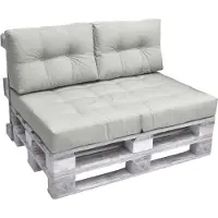 Beautissu Elements – 2x Rugkussen Palletkussen 60x40 cm – Licht Grijs – Matraskussen kwaliteit
